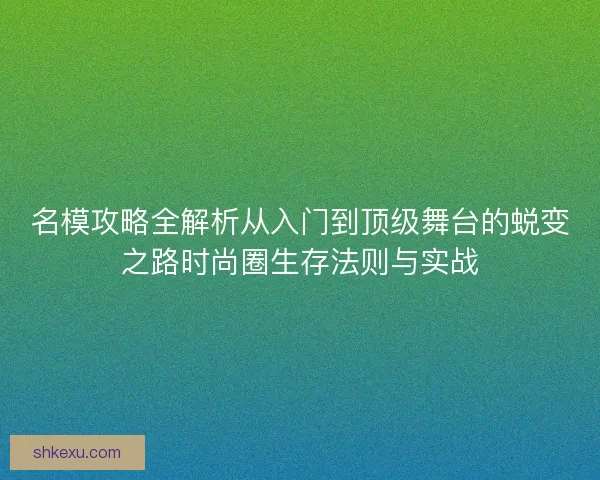 名模攻略全解析从入门到顶级舞台的蜕变之路时尚圈生存法则与实战