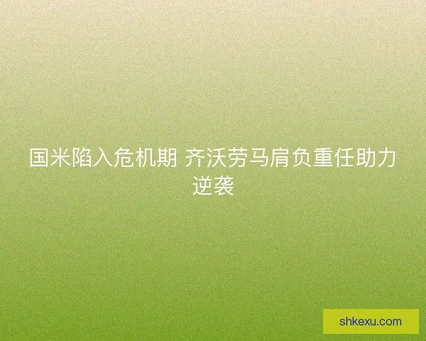 国米陷入危机期 齐沃劳马肩负重任助力逆袭 国米陷入危机期 齐沃劳马肩负重任助力逆袭