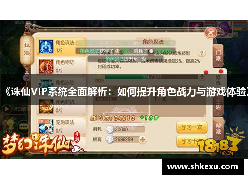 《诛仙VIP系统全面解析：如何提升角色战力与游戏体验》